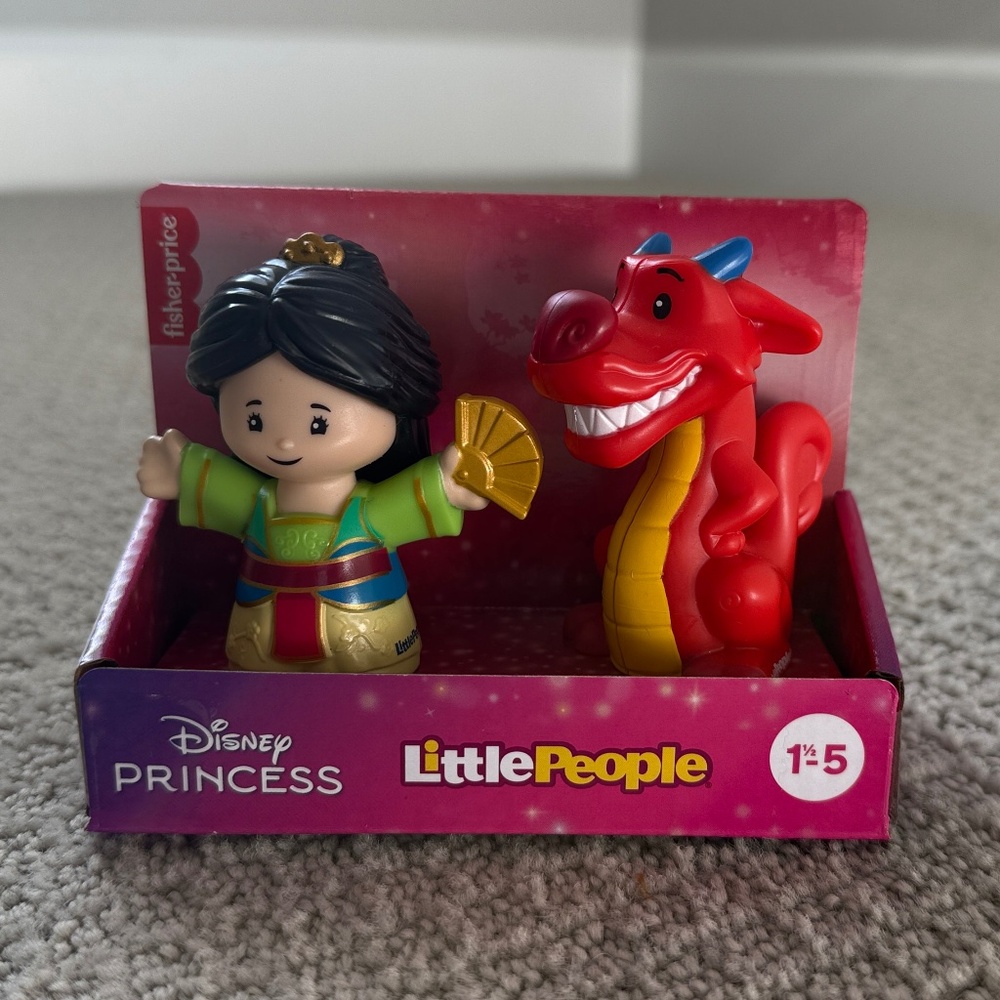 Fisher Price Disney Princess Little People Mulan and Mushu Set